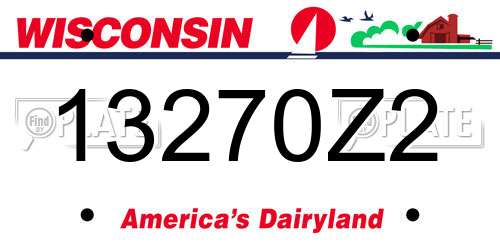13270Z2 Wisconsin License Plate