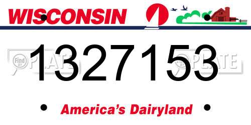 1327153 Wisconsin License Plate