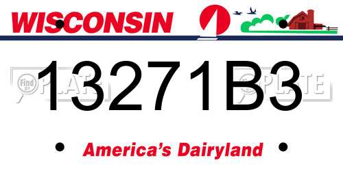 13271B3 Wisconsin License Plate