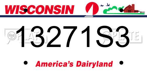 13271S3 Wisconsin License Plate