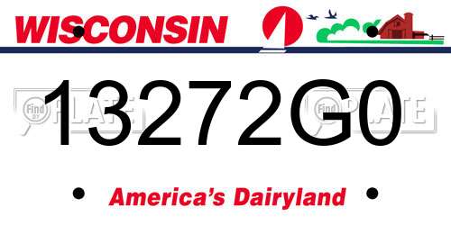 13272G0 Wisconsin License Plate