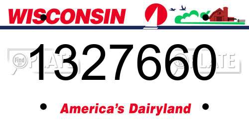 1327660 Wisconsin License Plate