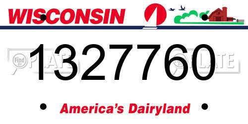 1327760 Wisconsin License Plate