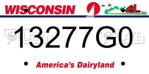 13277G0 Wisconsin License Plate