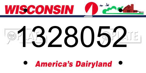 1328052 Wisconsin License Plate