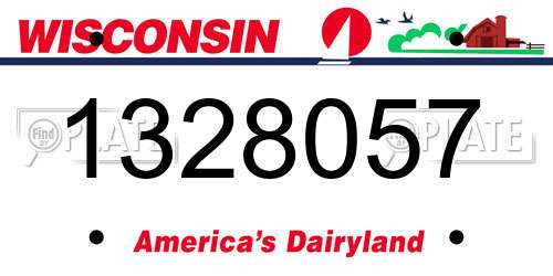 1328057 Wisconsin License Plate