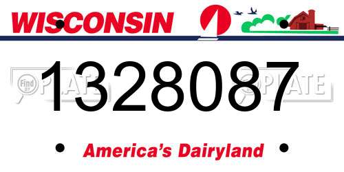 1328087 Wisconsin License Plate