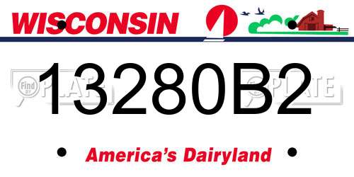 13280B2 Wisconsin License Plate