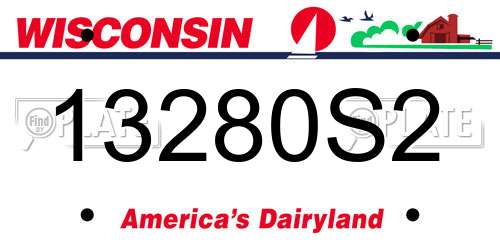 13280S2 Wisconsin License Plate