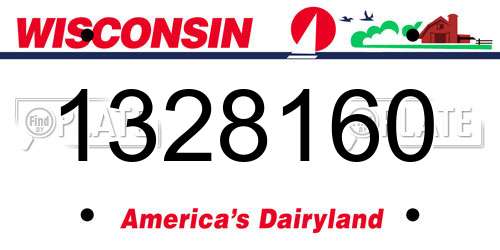 1328160 Wisconsin License Plate