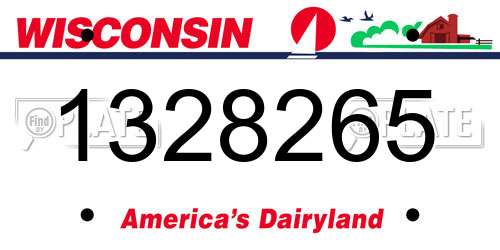 1328265 Wisconsin License Plate