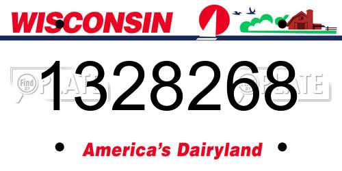 1328268 Wisconsin License Plate
