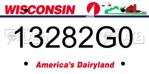 13282G0 Wisconsin License Plate
