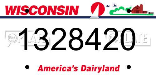 1328420 Wisconsin License Plate