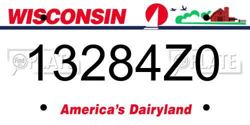 13284Z0 Wisconsin License Plate