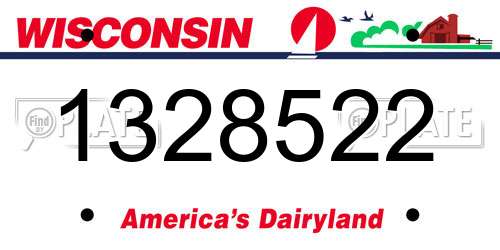 1328522 Wisconsin License Plate