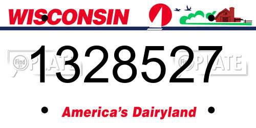 1328527 Wisconsin License Plate