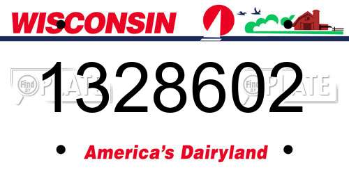 1328602 Wisconsin License Plate