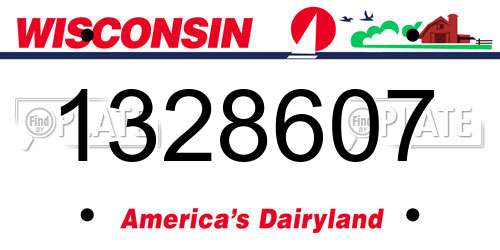1328607 Wisconsin License Plate