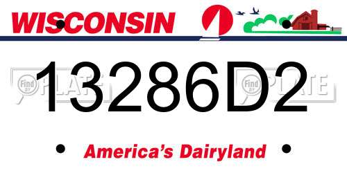 13286D2 Wisconsin License Plate