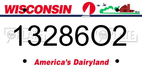 13286O2 Wisconsin License Plate