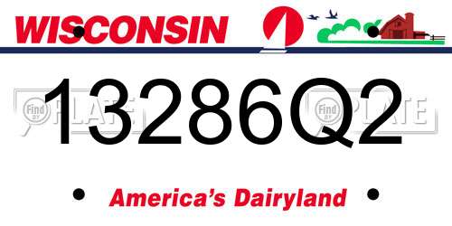 13286Q2 Wisconsin License Plate