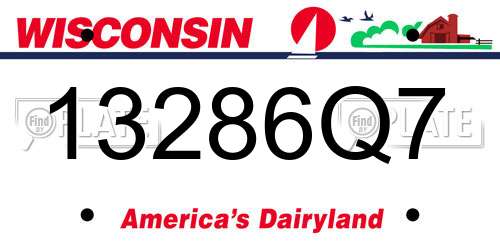 13286Q7 Wisconsin License Plate