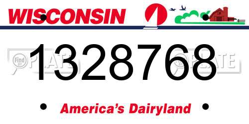 1328768 Wisconsin License Plate
