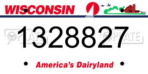 1328827 Wisconsin License Plate