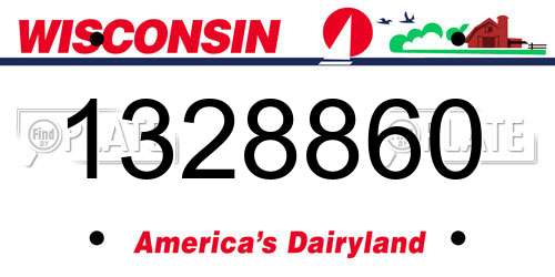 1328860 Wisconsin License Plate