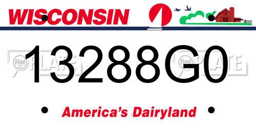 13288G0 Wisconsin License Plate