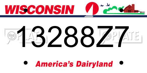 13288Z7 Wisconsin License Plate