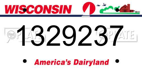 1329237 Wisconsin License Plate