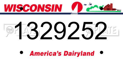 1329252 Wisconsin License Plate