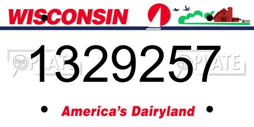 1329257 Wisconsin License Plate
