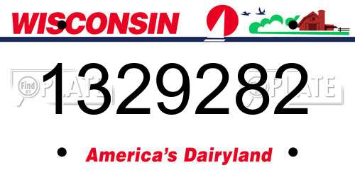 1329282 Wisconsin License Plate