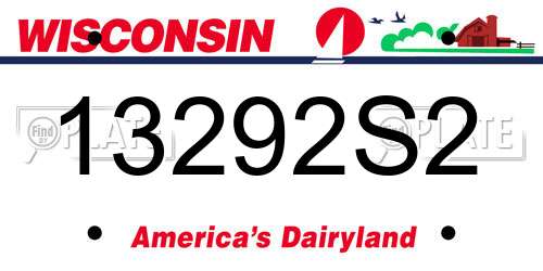 13292S2 Wisconsin License Plate
