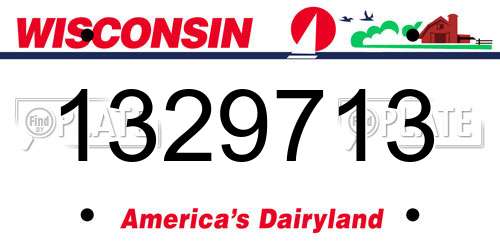 1329713 Wisconsin License Plate
