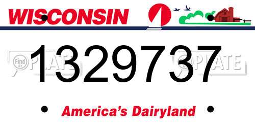 1329737 Wisconsin License Plate