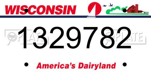 1329782 Wisconsin License Plate