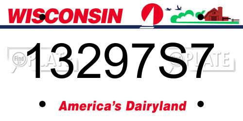 13297S7 Wisconsin License Plate