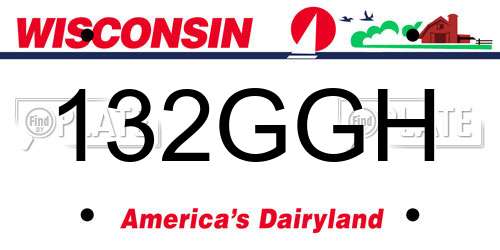 132GGH Wisconsin License Plate