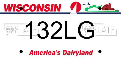 132LG Wisconsin License Plate