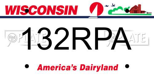132RPA Wisconsin License Plate