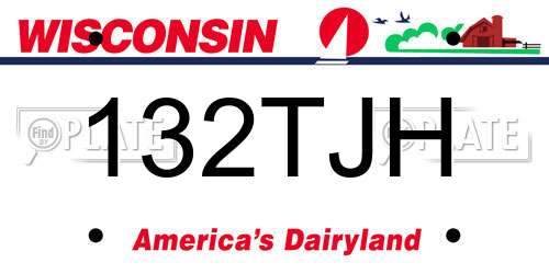 132TJH Wisconsin License Plate
