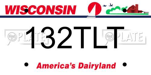 132TLT Wisconsin License Plate