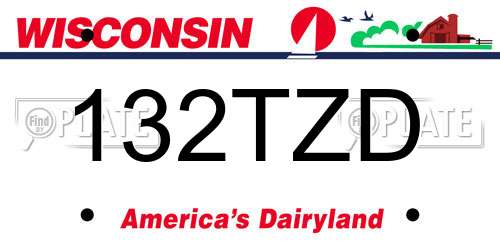 132TZD Wisconsin License Plate