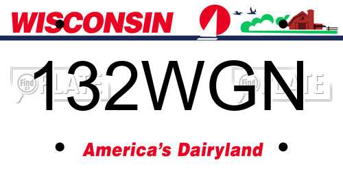 132WGN Wisconsin License Plate