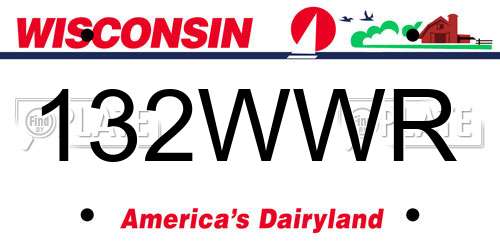 132WWR Wisconsin License Plate