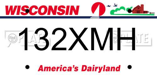 132XMH Wisconsin License Plate